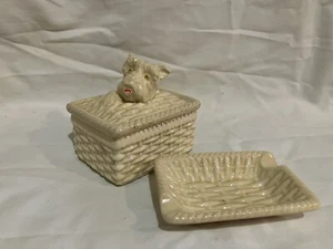 Scottie Terrier Dog Case Vintage Made in Japan Cigarette Holder and Ash Tray - Picture 1 of 24