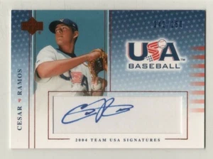 2004-05 USA Baseball National Team Signatures Blue #23 Cesar Ramos #242/250 Auto - Picture 1 of 1