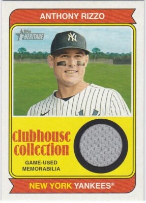 2023 Topps Heritage Clubhouse Gray Jersey Relic CCR-AR Anthony Rizzo Yankees - Image 1 of 2