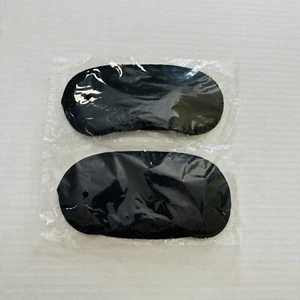 Schlafmasken 2er Set schwarz Stoff mit Gummizug & Nasenklappe 7 3/4" NEU! - Bild 1 von 3