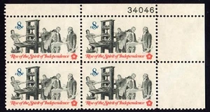 Scott #1476 Rise of the Spirit of Independence Plate Block of 4 Stamps - MNH - Picture 1 of 2