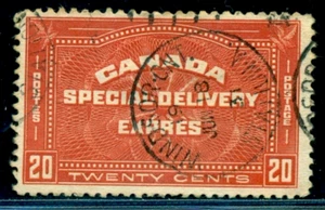 1930 entrega especial EXPRES, CANADÁ, mi.156, 20 C. = veinte centavos texto, VFU - Imagen 1 de 2