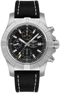Breitling New Avenger Self-Winding Stainless Steel Black Face & Band Mens Watch - Picture 1 of 5
