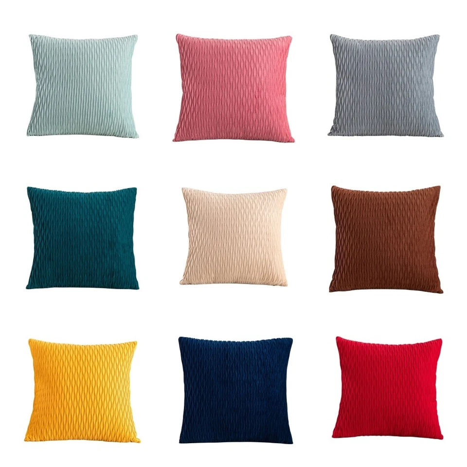 Velvet Cushion Cover Home Office Bedroom Sofa Car Throw Striped Pillowcase Decor - image 1 of 1