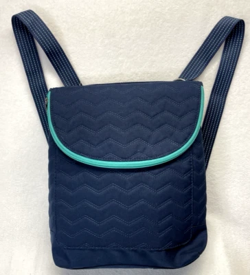 Thirty-One Bolso Cartera 12"x11" Mochila/Brossbody Azul/Aqua Bolsillos Plegable Cremallera a Presión Foto 1 de 4