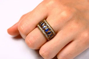 Anillo banda otomana estilo hurrem hecho a mano turco. Plata 925, talla 6 US. - Imagen 1 de 3