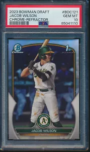 PSA 10 JACOB WILSON 1st 2023 Bowman Chrome Draft REFRACTOR Rookie RC GEM MINT - Picture 1 of 3