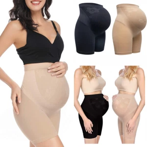 Mujeres Cintura Alta Embarazo Prendas Moldeadoras Pantalones Cortos de Maternidad Vientre Cintura Soporte Pantalones - Imagen 1 de 15