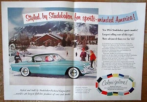 1955 Studebaker President State Original Color Centerfold Vintage Art Ad - Picture 1 of 1