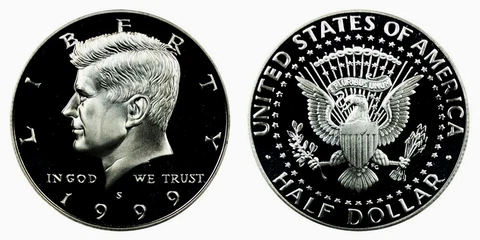 1999  P D S IN CELLO +GEM PROOF Kennedy Half Dollar Cover