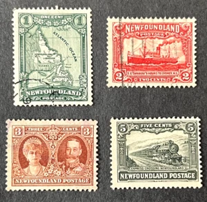 Lot of 4 Newfoundland 1928 Pictorial Issue, Used #145-147,149 - Picture 1 of 2