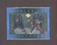 1996-97 Upper Deck Ice Stanley Cup Foundation #S5 Joe Sakic /Patrick Roy  *21513