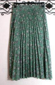 Max Studio Maxi Skirt Size M Green Floral Elastic Waist Lined - Picture 1 of 4