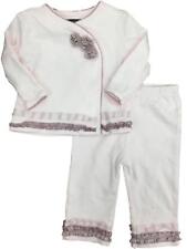 Infant Girls Pink & Mauve Rose Ruffle Top & Legging With Ruffle 2 Piece Outfit