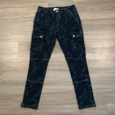 Pantalones de mezclilla ajustados Da-Nang Cargo para mujer 27x28 azul camuflaje elástico tiro medio Foto 1 de 4