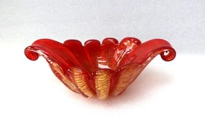 MURANO VENETIAN BAROVIER & TOSO CORDONATO d'ORO ART GLASS BOWL VASE - Picture 1 of 11