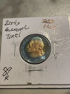 2001 s proof jefferson nickel Spectacular Monster Toned Free Shipping - Picture 1 of 10