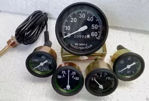 For Willys MB Jeep Ford GPW Miles Speedometer Temp Oil Fuel Amp-OLIVE Gauges Kit - Picture 1 of 5