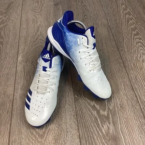 Men's Adidas ICON 4 MD Low Baseball Cleat Shoes G26693 Blue White 9.5 - Picture 1 of 9