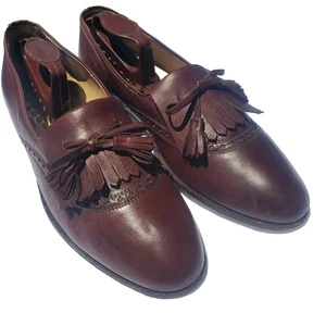 Vintage GUCCI Mens Brown Tassel Kiltie Loafers US 10 B Shoes Made in Italy - Picture 1 of 12