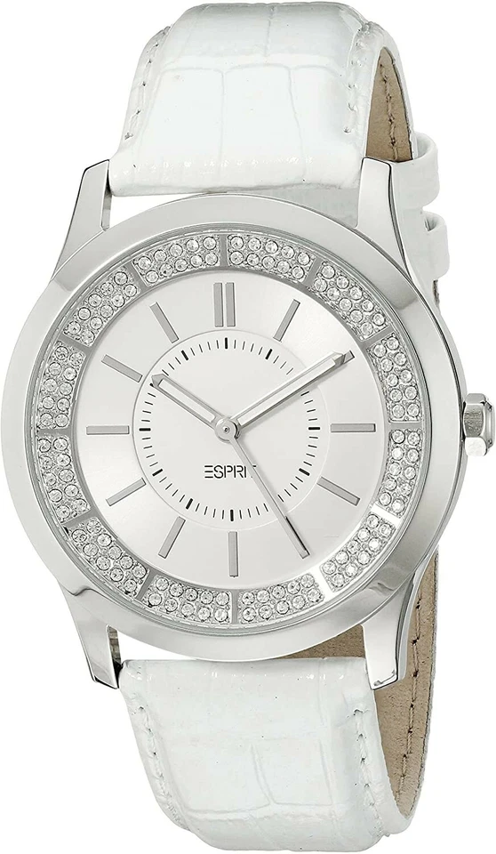 ESPRIT ES103812001 orologio donna strass cinturino bianco - Immagine 1 di 2