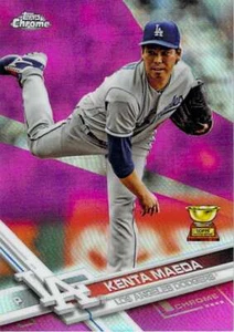 Topps 2017 cromado rosa refractor #14 Kenta Maeda casi nuevo-Mt Dodgers - Imagen 1 de 1