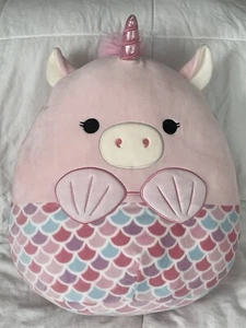 SQUISHMALLOW 2021 RARO NUOVO 14 POLLICI MAKENA IL MAIALE ROSA UNICORNO SIRENA - Foto 1 di 6