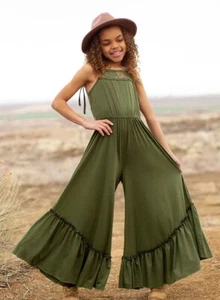 Joyfolie Lyanna Overall Olivgrün Spitzendetails Mädchen Größe 10 - Bild 1 von 6