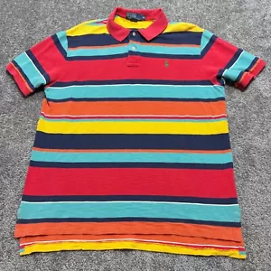 Polo Ralph Lauren colorata a righe arcobaleno colorblock vestibilità classica polo XL - Foto 1 di 6