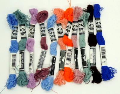 Lot of 11 DMC Flower Thread Embroidery Floss Cross Stitch Needlepoint New - Image 1 of 4