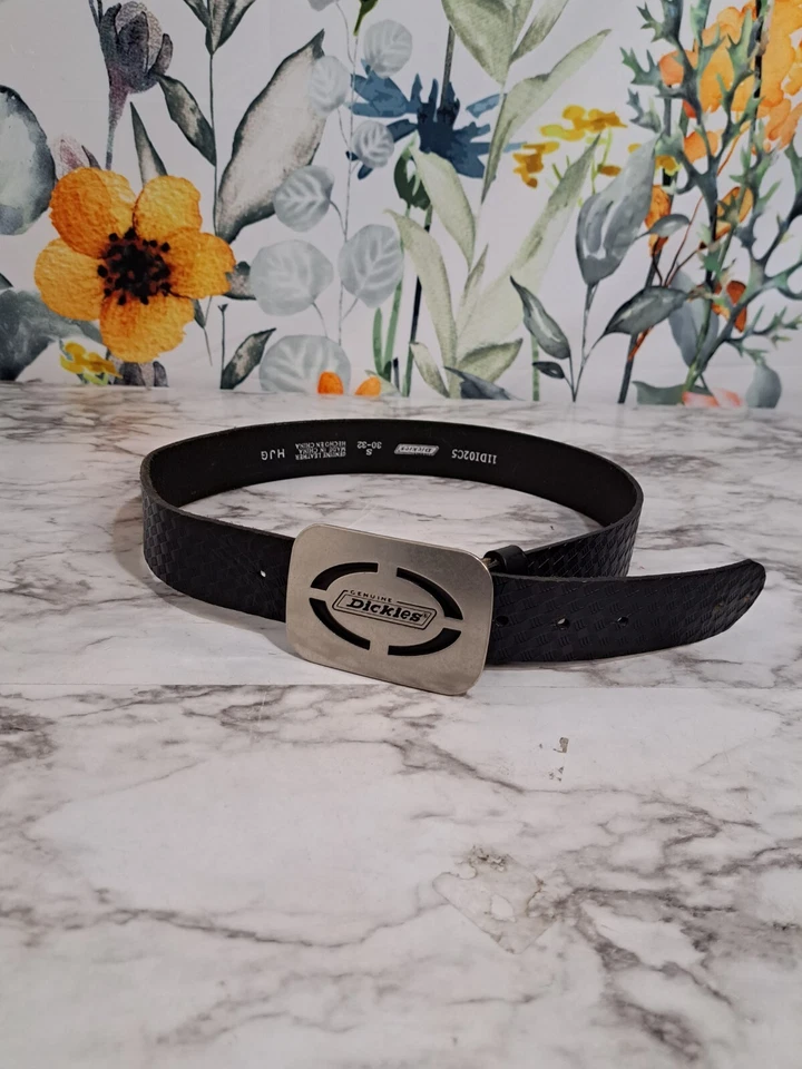 Ремень из натуральной кожи Dickies черный плетеный тканый маленький 30/32 - Изображение 1 из 4