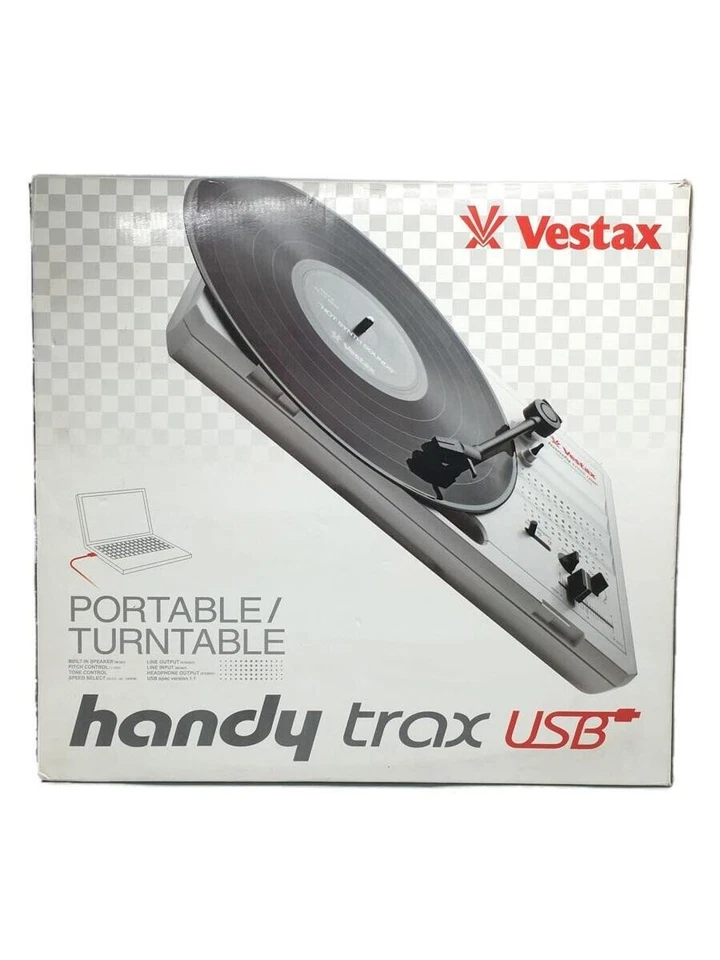 Vestax Handy Trax Turntable White Initial model Analog Portable Record Player - Image 1 of 4