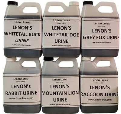Lenon's Urine Choose Fox, Rabbit, Raccoon, Deer Buck ou Doe -4 oz a Galão Tamanho - Imagem 1 de 4