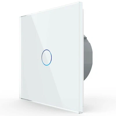 LIVOLO Touch Lichtschalter Wandschalter Schalter Ein / Aus Glasrahmen Glas Weiß - Bild 1 von 4