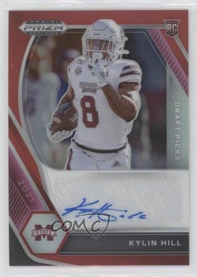 2021 Panini Prizm Draft Picks Red /199 Kylin Hill #DPA-KHI Rookie Auto RC - Image 1 of 2