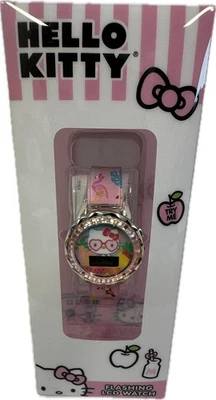 Watch - Hello Kitty - Heart Wristwatch Digital w/Flashing LCD Lights Girls NEW - Image 1 of 4