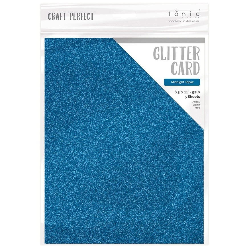 Craft Perfect Glitter Cardstock 8.5"X11"-Midnight Topaz - Image 1 of 1