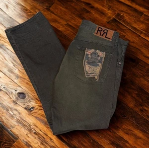 RRL Ralph Lauren Slim Fit Selvedge Denim Jeans Grün 36x32 Neu mit Etikett RAR - Bild 1 von 21