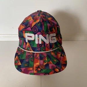 Sombrero PING Vintage 90 Cachemira Azteca Estampado Completo Cuerda de Golf Correa Hecho en EE. UU. - Imagen 1 de 7