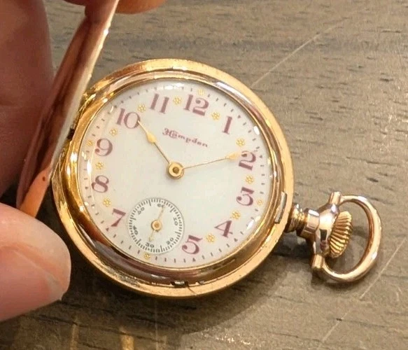 Antique 1908 Hampden 3/0s Molly Stark Hunting Lever Gold Filled Pocket Watch  - Image 1 of 4