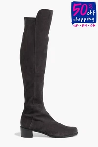 RRP€755 STUART WEITZMAN Suede Leather Boots US5.5 UK3 EU36 Grey Made in Spain - Picture 1 of 8