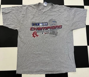 Camiseta de Campeones de la Serie Mundial de los Medias Rojas de Boston 2004 XL Gris MLB Gildan De colección - Imagen 1 de 4