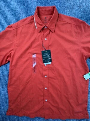 Lyle & Scott Shirt Mens Large Red Button Front Performance Moisture Wicking New - Image 1 of 4