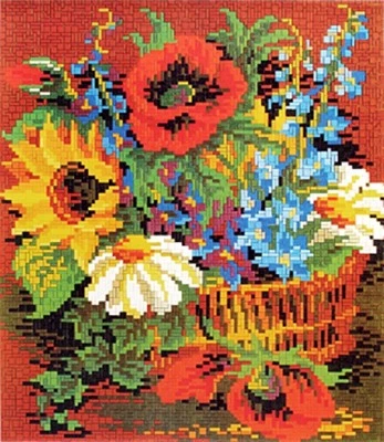 Mini Stecksystem Blumenkorb ca. 7.500 Teile mit XXL-Steckvorlage Nr. 41133 - Bild 1 von 4