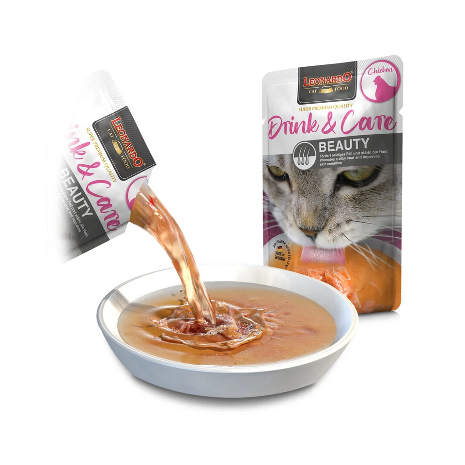 20 x 40 g Leonardo Drink & Care Beauty Chicken Katzendrink mit Taurin - Bild 1 von 1