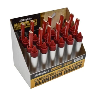 Aluminum Body Dual Marker Holder for Carpenter's Pencil/Lumber Crayon - 12 BULK - Picture 1 of 6