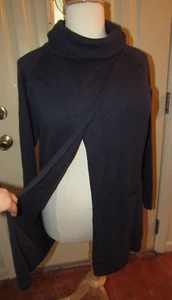 Country Door Women's XL Blue Open Front Knit Cardigan Sweater Cowl Neck Pockets - Picture 1 of 10