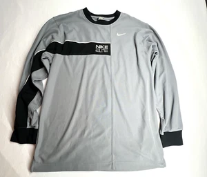 Vintage Nike Elite Dri Fit Mens Large Shooting Warm Up Basketball Shirt Gray Y2K - Picture 1 of 13
