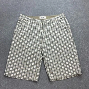 Levis Shorts Adult Waist 38 Brown Plaid Y2K Canvas Relaxed White Tab Dad USA Men - Picture 1 of 10