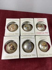 Lote 6 adornos navideños vintage de vidrio Berta Hummel - Imagen 1 de 13